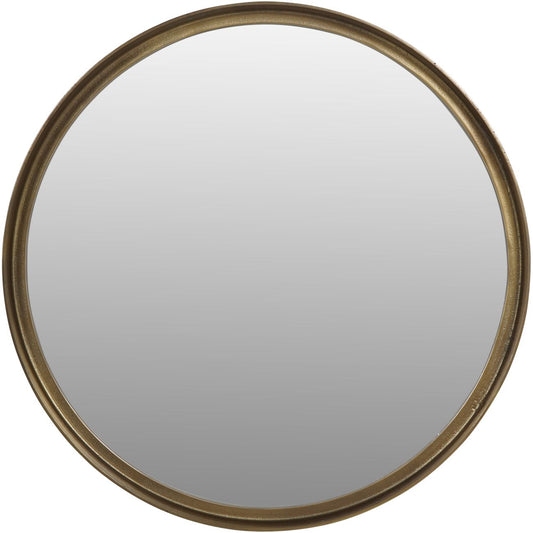 Oslo Brass Textured Round Mirror 80cm