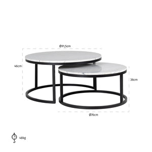 Coffee Table Lexington Set of 2 (white) – Richmond Interiors