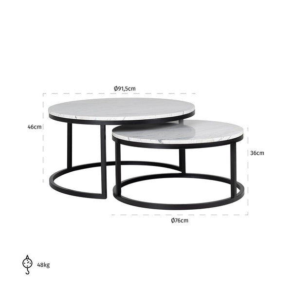 Coffee Table Lexington Set of 2 (white) – Richmond Interiors