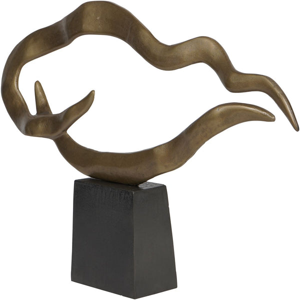 Isla Small Textured Brass Aluminium Abstract Sculpture by Libra, image 2