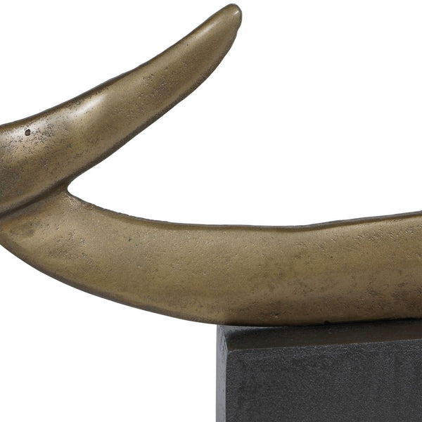 Isla Small Textured Brass Aluminium Abstract Sculpture by Libra, image 4