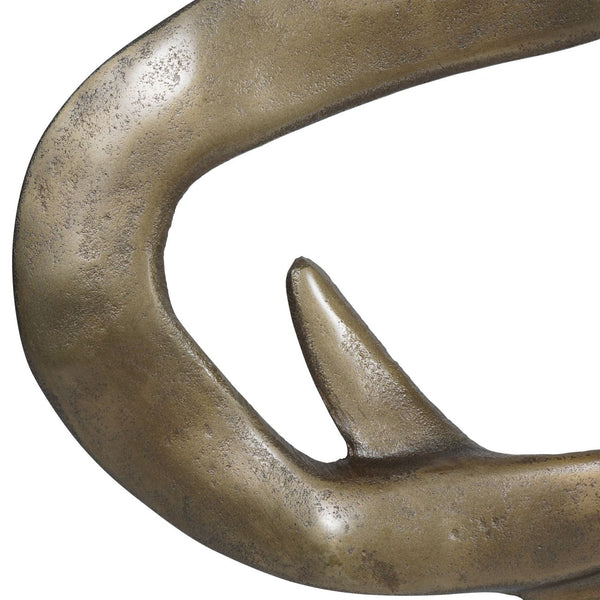 Isla Small Textured Brass Aluminium Abstract Sculpture by Libra, image 5
