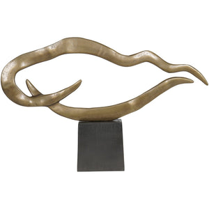 Isla Small Textured Brass Aluminium Abstract Sculpture by Libra