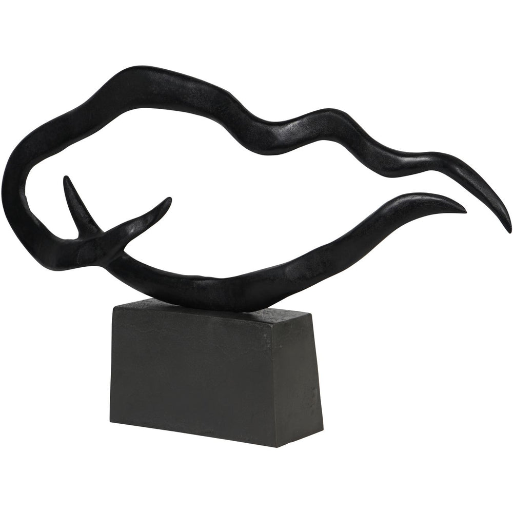 Isla Large Textured Black Aluminium Abstract Sculpture by Libra