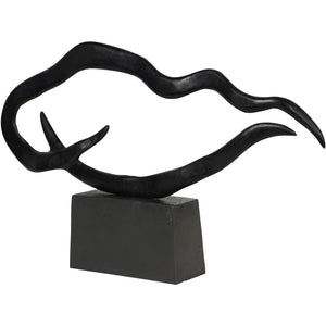 Isla Large Textured Black Aluminium Abstract Sculpture by Libra, image 2