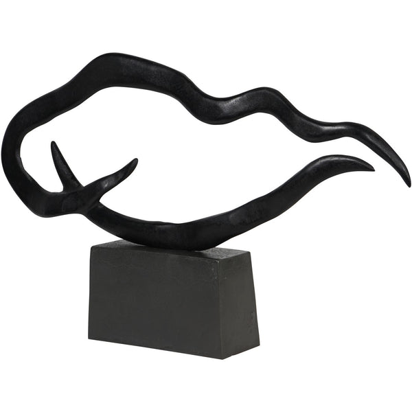 Isla Large Textured Black Aluminium Abstract Sculpture by Libra, image 2