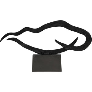Isla Large Textured Black Aluminium Abstract Sculpture by Libra, image 3