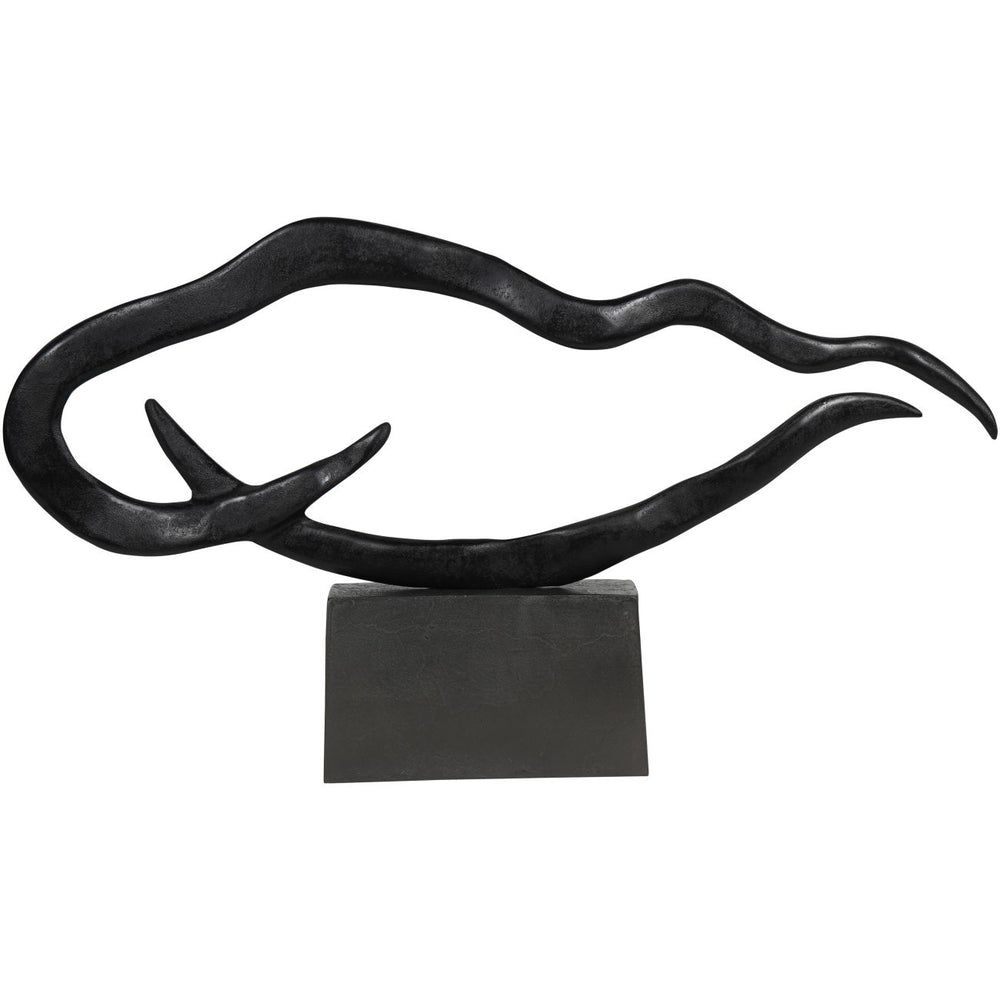 Isla Large Textured Black Aluminium Abstract Sculpture by Libra