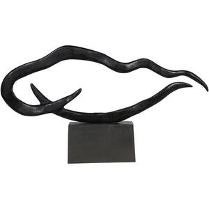 Isla Large Textured Black Aluminium Abstract Sculpture by Libra