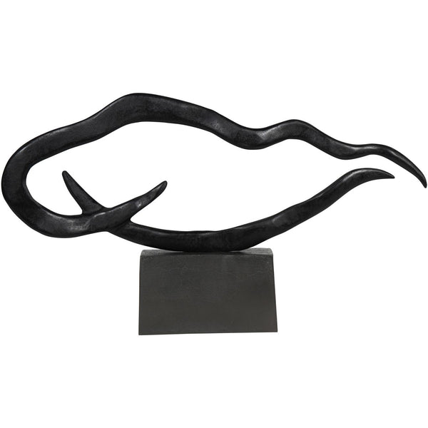 Isla Large Textured Black Aluminium Abstract Sculpture by Libra