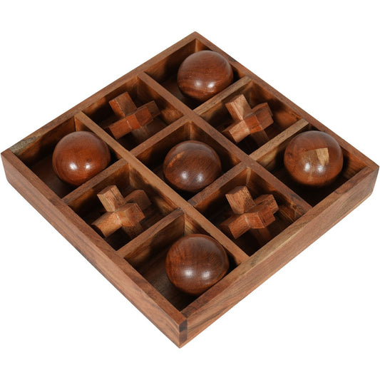 Solid Wooden Noughts and Crosses Game