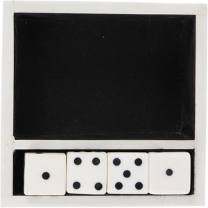 Piper White and Black Set of 4 Dice in a Tray by Libra, image 3