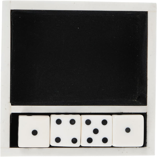 Piper White and Black Set of 4 Dice in a Tray by Libra, image 3