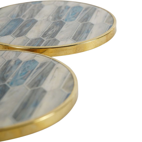 Blue Grey Mosaic Style Set of 4 Coasters by Libra, image 5