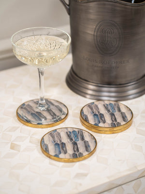 Blue Grey Mosaic Style Set of 4 Coasters by Libra, image 6