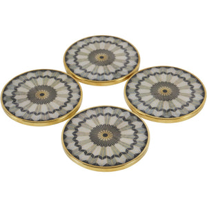 Black Circular Design Set of 4 Coasters by Libra, image 2