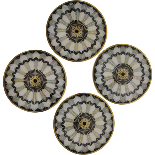 Black Circular Design Set of 4 Coasters by Libra, image 3