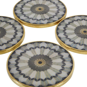 Black Circular Design Set of 4 Coasters by Libra, image 4