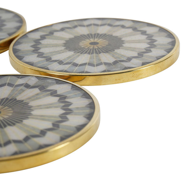Black Circular Design Set of 4 Coasters by Libra, image 5