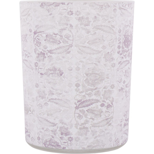 Laura Ashley Frosted Garner Leaf Glass Hurricane