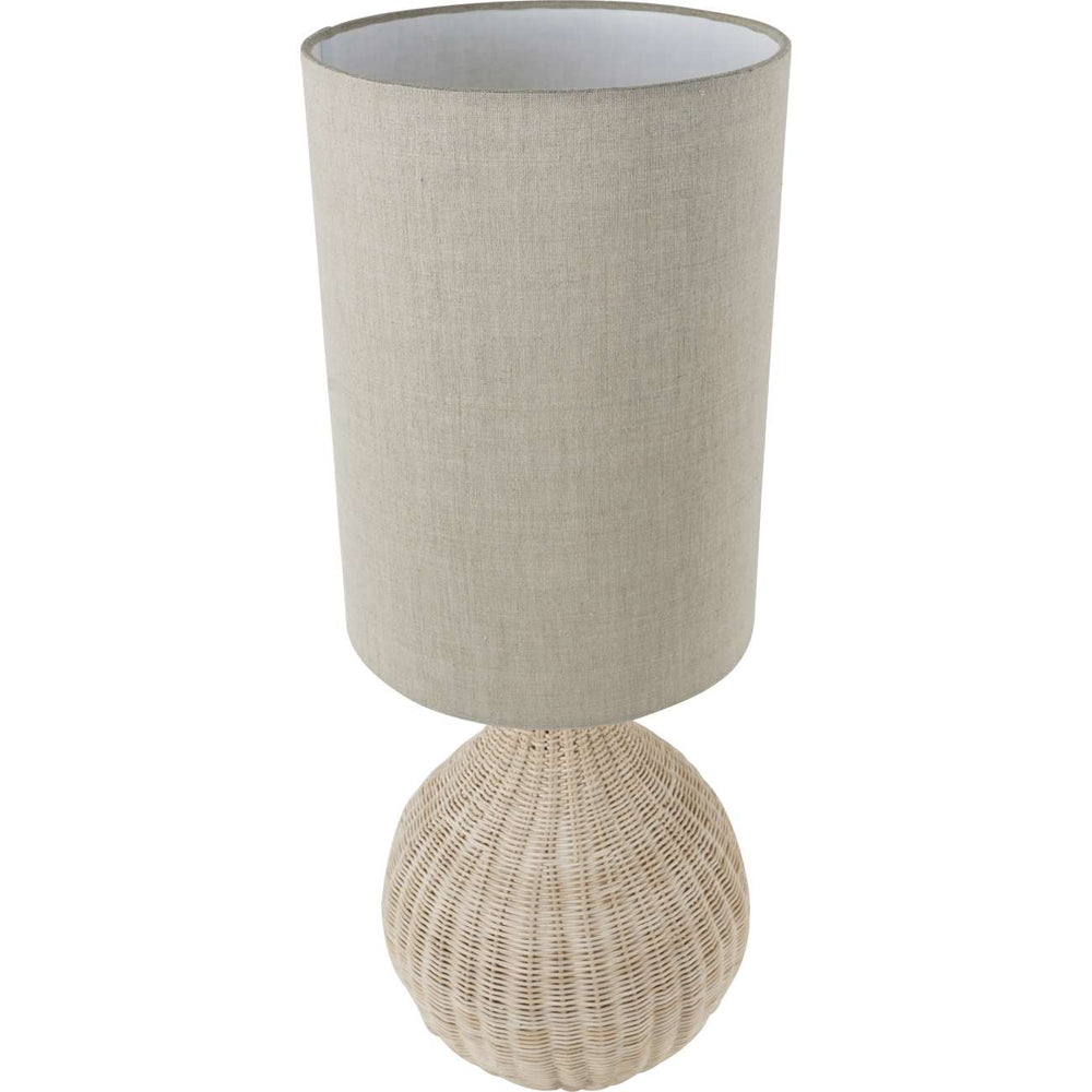 Natural Rattan Table Lamp with Drum Shade Large by Libra