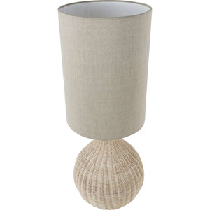 Natural Rattan Table Lamp with Drum Shade Large by Libra, image 2
