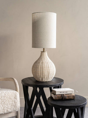 Natural Rattan Table Lamp with Drum Shade Large by Libra, image 5