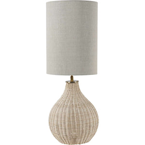 Natural Rattan Table Lamp with Drum Shade Large by Libra