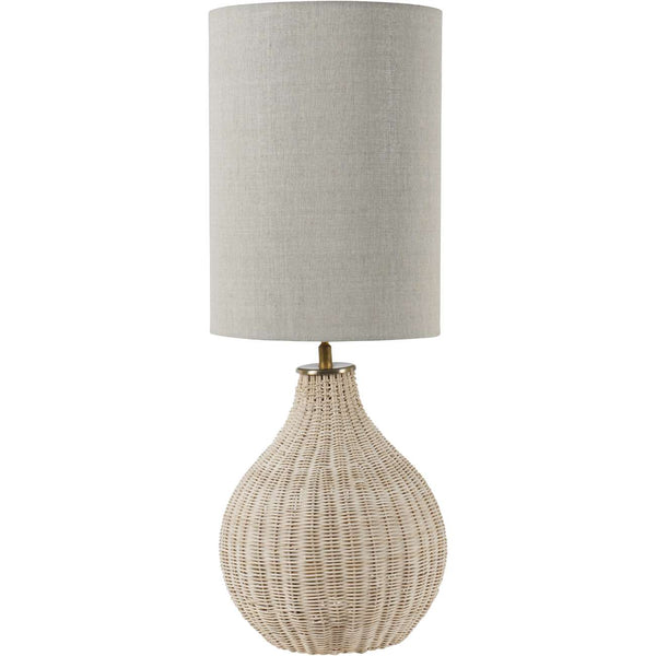 Natural Rattan Table Lamp with Drum Shade Large by Libra
