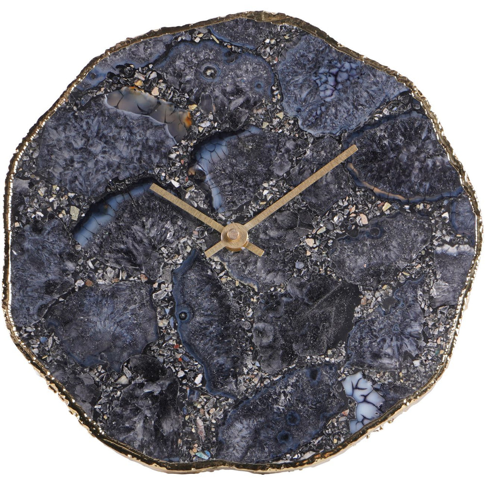 Smokey Agate Mantel Clock 20cm by Libra