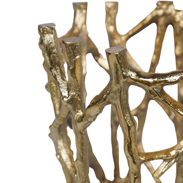 Twig Gold Round Pillar Holder Large by Libra, image 3