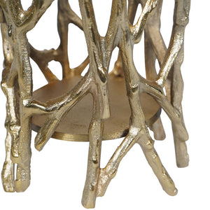 Twig Gold Round Pillar Holder Large by Libra, image 4