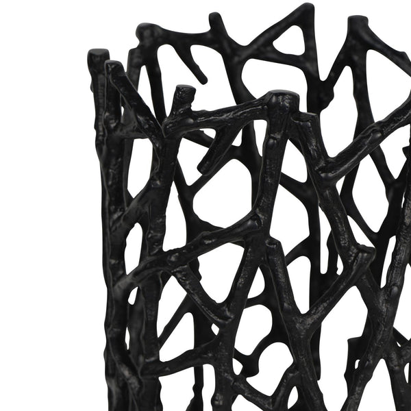 Twig Black Sculpture Vase Small by Libra, image 4