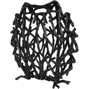 Twig Sculpture Disc Vase Black by Libra, image 2