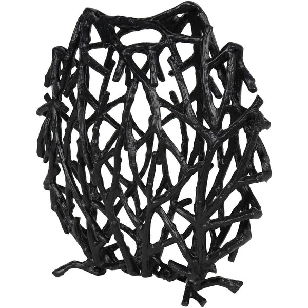 Twig Sculpture Disc Vase Black by Libra, image 2