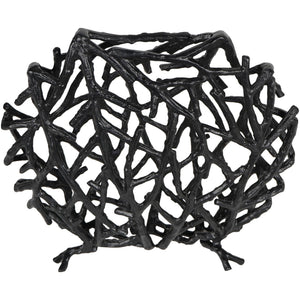 Twig Sculpture Disc Vase Black by Libra, image 3
