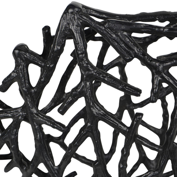 Twig Sculpture Disc Vase Black by Libra, image 4