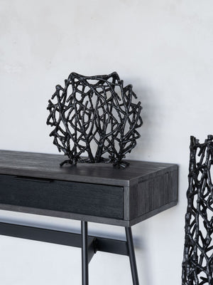 Twig Sculpture Disc Vase Black by Libra, image 6