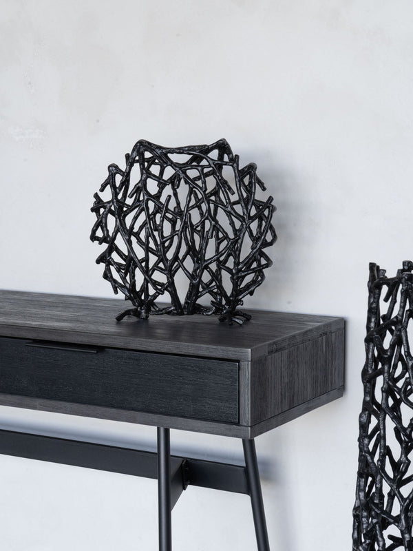 Twig Sculpture Disc Vase Black by Libra, image 6