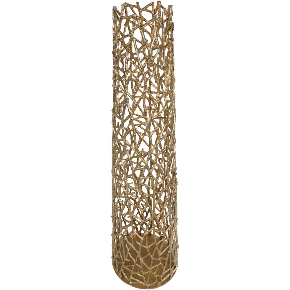 Twig Gold Sculpture Floor Vase by Libra