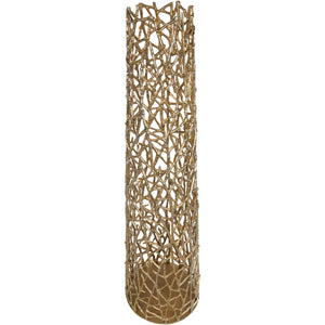 Twig Gold Sculpture Floor Vase by Libra, image 2