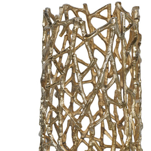 Twig Gold Sculpture Floor Vase by Libra, image 3