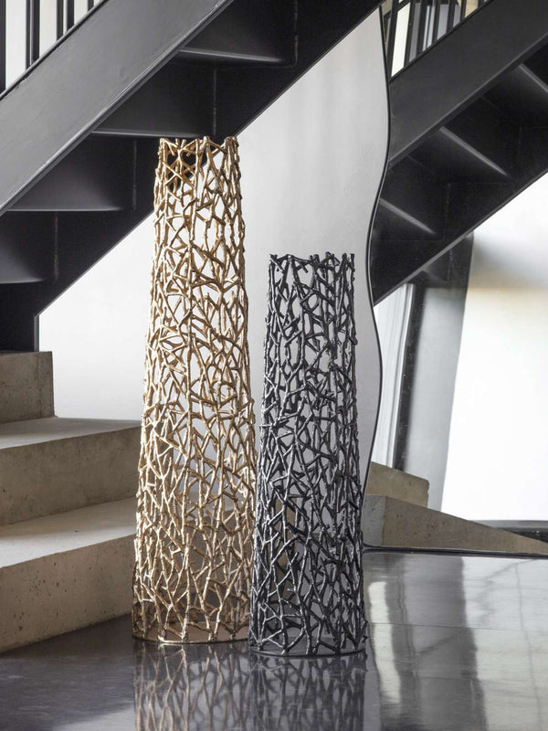 Twig Gold Sculpture Floor Vase by Libra, image 5