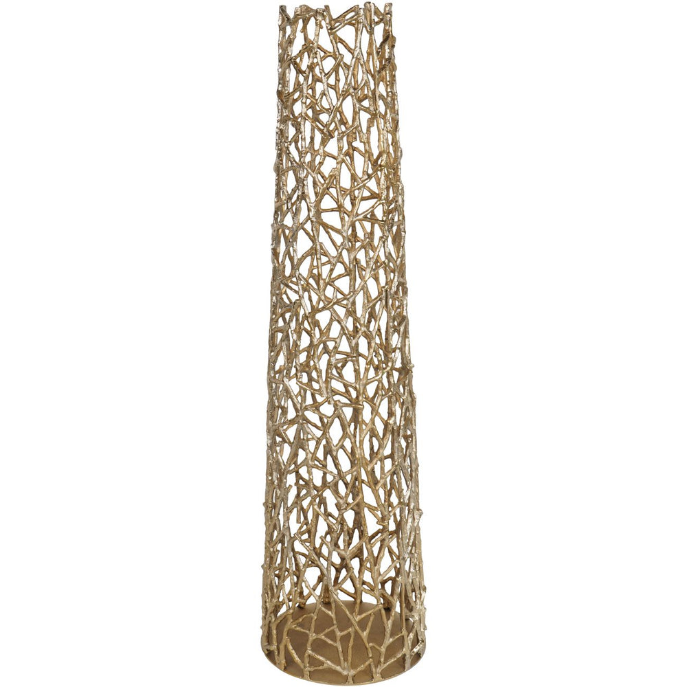 Twig Gold Sculpture Floor Vase by Libra