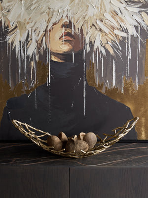 Twig Oval Bowl Gold Large by Libra, image 7