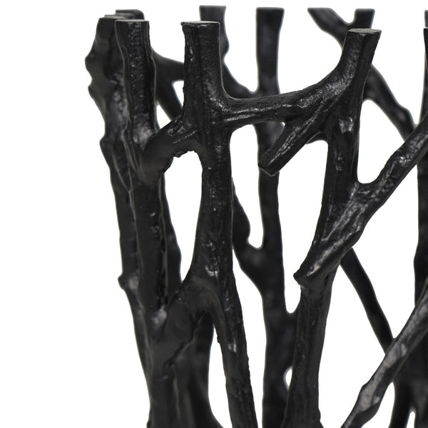 Twig Black Round Pillar Holder Large by Libra, image 3