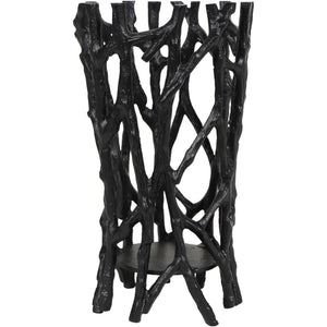 Twig Black Round Pillar Holder Large by Libra