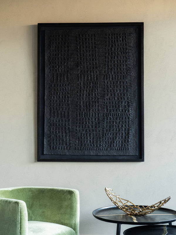 Trenton Large Black Framed Papier Mache Wall Art Design 2 100x130cm by Libra, image 6