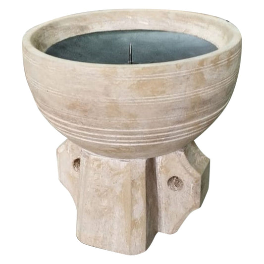 Goan Solid Mango Wood Candle Holder Small