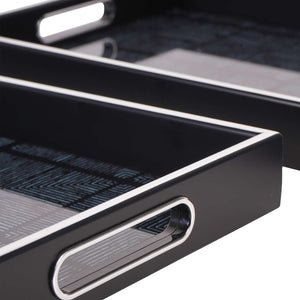 Squares Pattern Set of 2 Trays by Libra, image 4